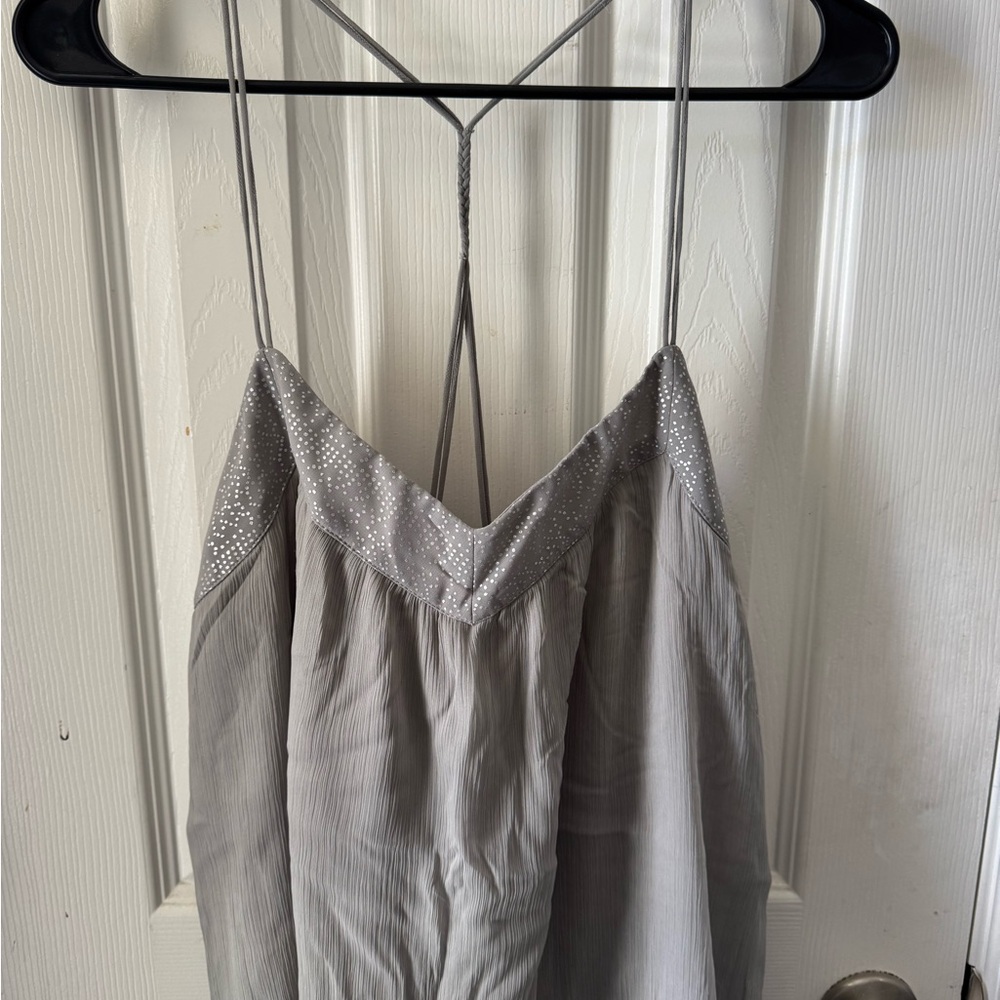 American Eagle Outfitters Gray Blouse with Silver Accents